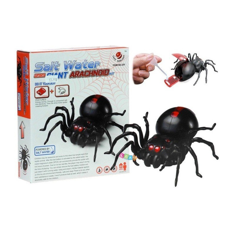 Kreatív Sósvíz Powered Spider Kit barkácsolás, fekete