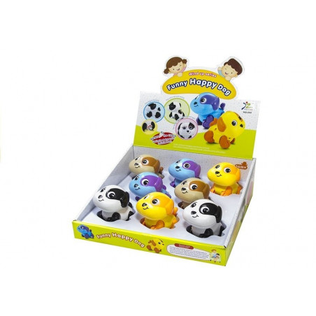 Vicces boldog kutya óramű felhúzó játék mozgó futás