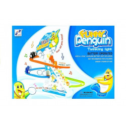 Vicces Penguin Race Racer Ice Slide Track Gyerekjáték Fények Hangok