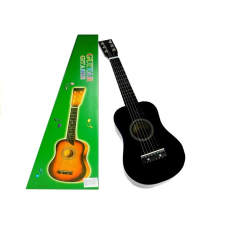 Klasszikus fából készült gitár gyerekeknek fekete, igazinak néz ki