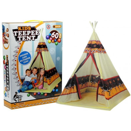Sátor Teepee Indian Tipi Játszóház + 60 labda