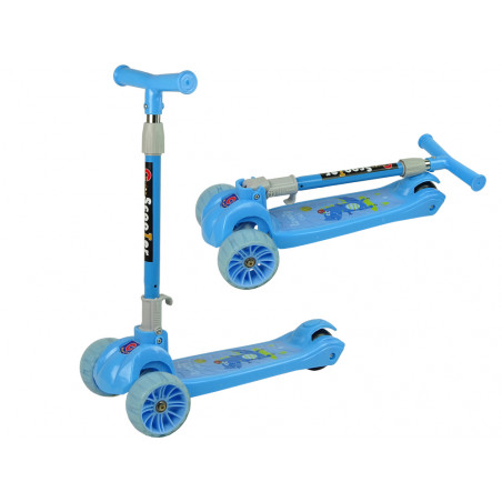 Háromkerekű Balance Scooter Luminous Blue Wheels Crocodile
