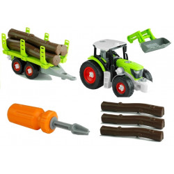 Összeszerelő traktor fához pótkocsival 43 cm