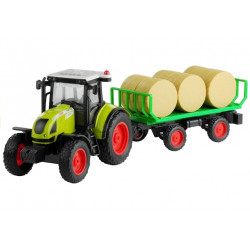 Traktor pótkocsival, széna hang- és fényeffektussal 37,5 cm