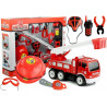 Állítsa be a Fireman Fire Engine autó sisak tűzoltó fűrész 14 elem