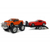 Járműkészlet Narancssárga Monster Truck Piros BMW Caravan 58 cm