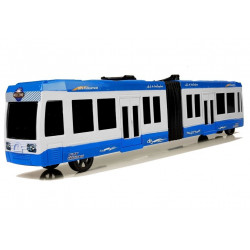 Csuklós busz frikciós meghajtással, kék