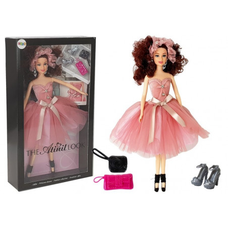 Lalka Modelka Ciemne włosy 28 cm Torebka Szpilki