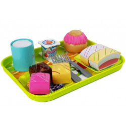 Készlet Eating Desszert Torta tálcával