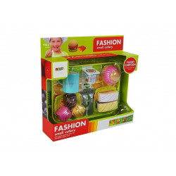 Készlet Eating Desszert Torta tálcával