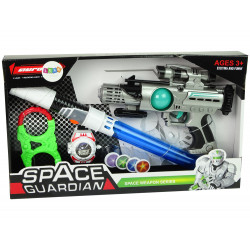 Space Warrior szett lézerfegyver fénykard bilincsek lemezdobó