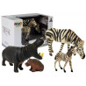 Állatok Afrika víziló Zebra figurák halmaza