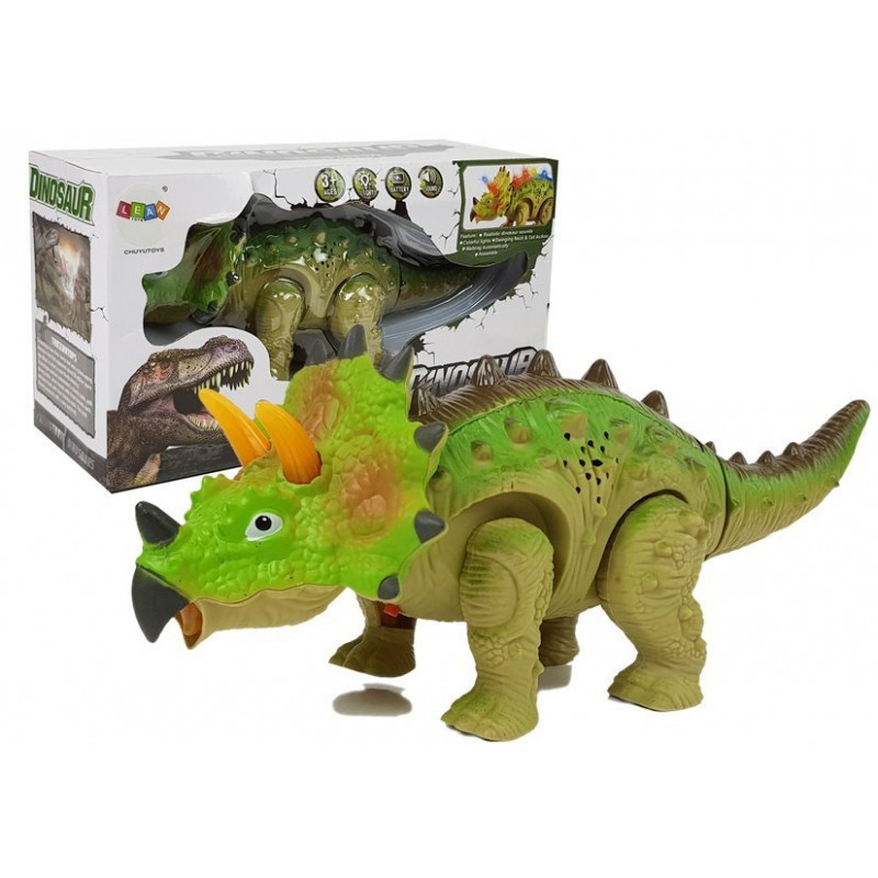 Dinoszaurusz akkumulátoros Triceratops zöld Dinoszaurusz akkumulátoros Triceratops zöld