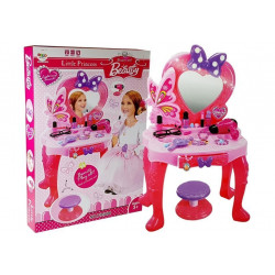 Beauty Set Fényes asztal egy lánynak tükörrel, hangokkal és fényekkel