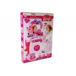 Beauty Set Fényes asztal egy lánynak tükörrel, hangokkal és fényekkel