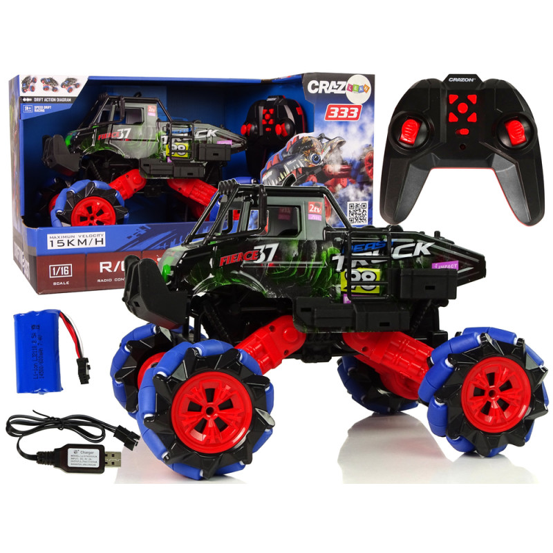 Távirányítós 1:16 kék 2.4G 360 fokos terepdrift autó