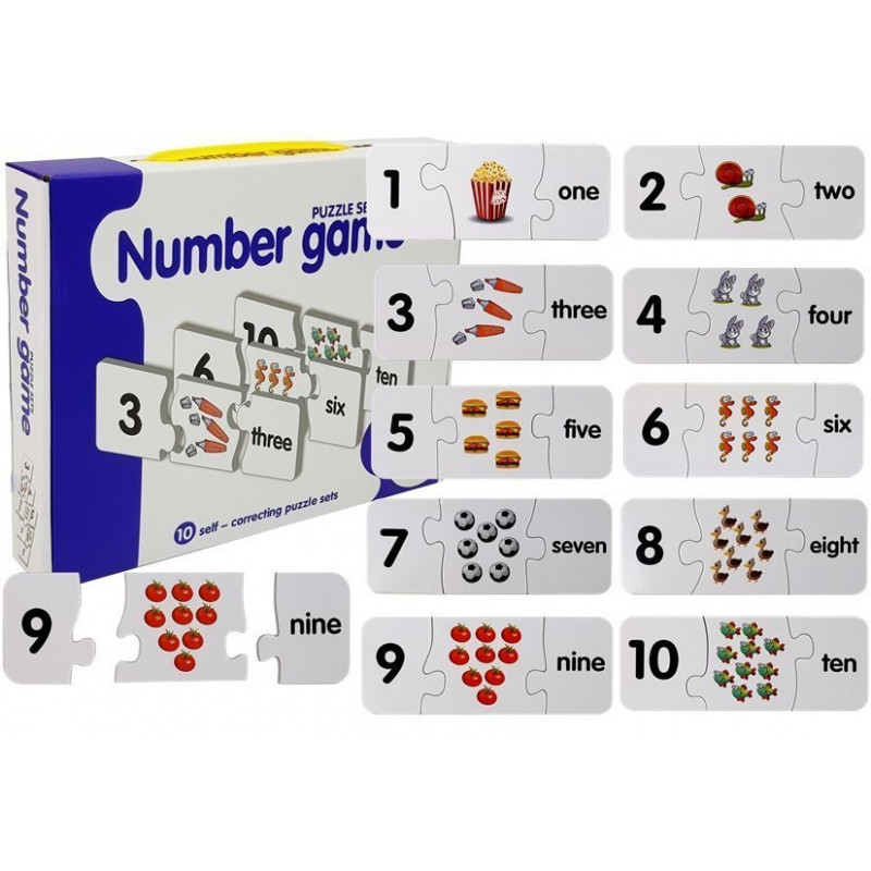 Oktatási puzzle angol számok 10 kapcsolatok