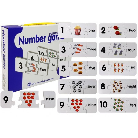 Oktatási puzzle angol számok 10 kapcsolatok
