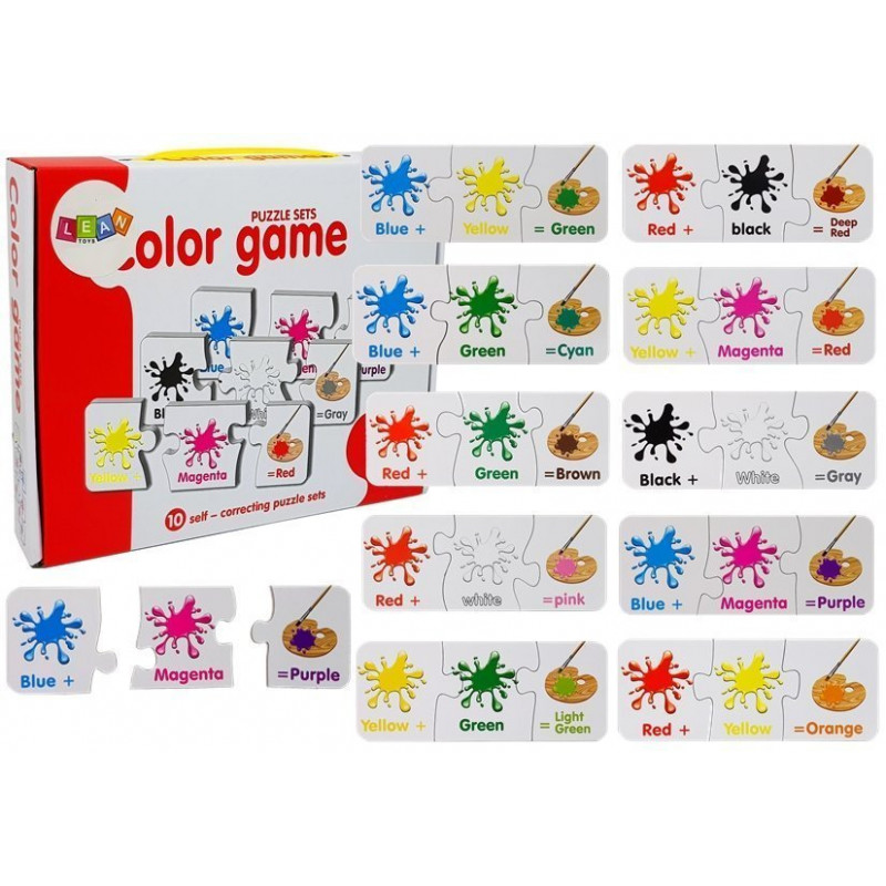 Puzzle Oktatási angol színek 10 kapcsolatok