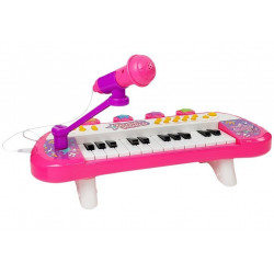 Billentyűzet Piano 24 gombos USB mikrofon Rózsaszín