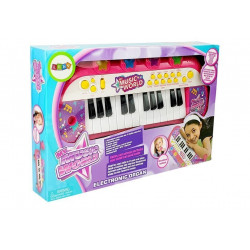 Billentyűzet Piano 24 gombos USB mikrofon Rózsaszín