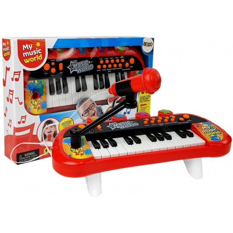 Billentyűzet Piano 24 gombos USB mikrofon Piros