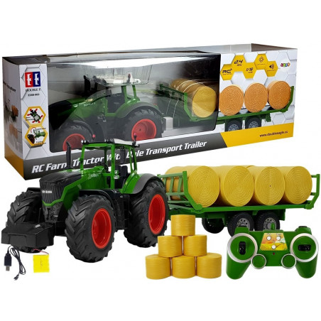Nagy traktor pótkocsival 80 cm Bale Siana távirányító 2.4G