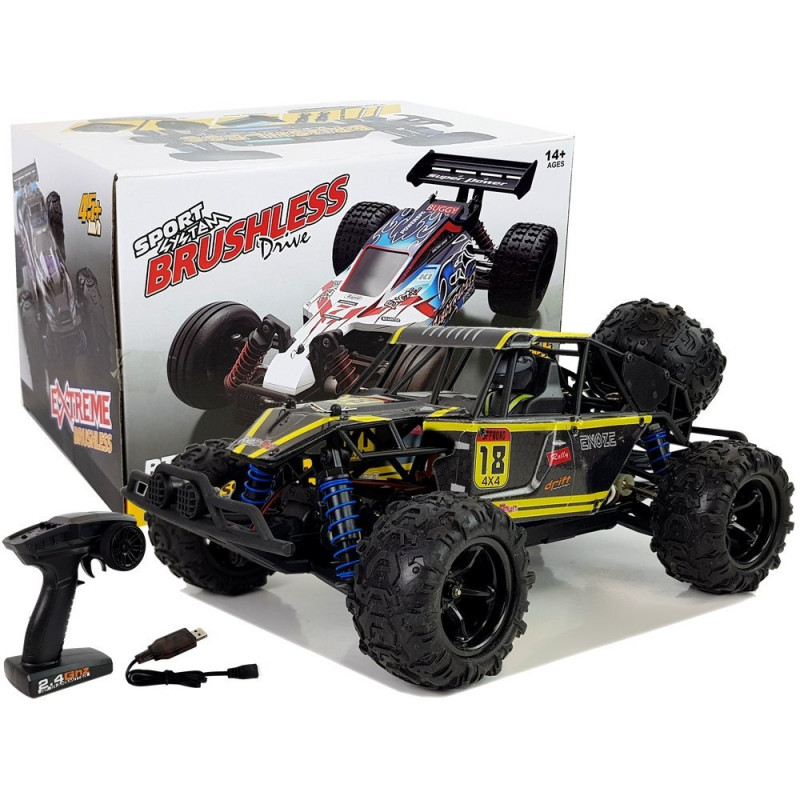 Távirányítós terepjáró buggy 1:18 sárga ENOZE 9303E 45 km/h