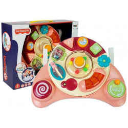Interaktív Baba Panel Toy Music Animal Pink