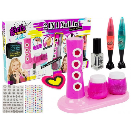 Körömfestő szett Glitter adagoló színes matricák