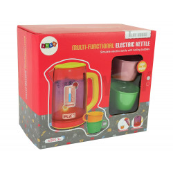 Elektrischer rosa Wasserkocher, der Wassegeräusche spielt