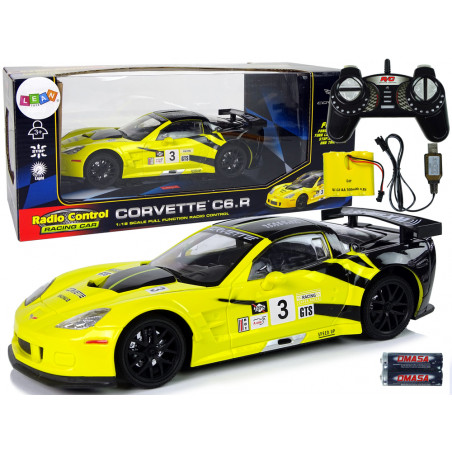 R / C Racing Sport Car 1:18 Corvette C6.R sárga 2,4 G lámpák