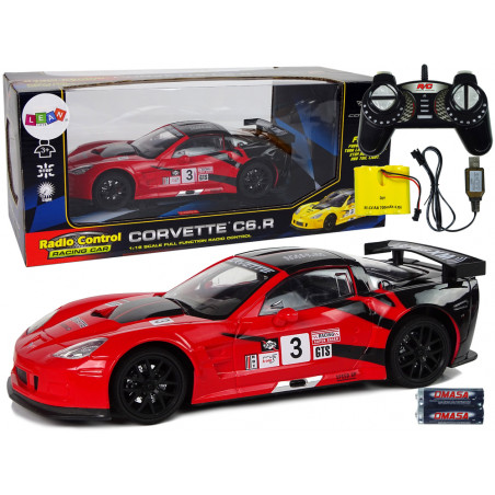 Racing Sports Car R/C 1:18 Corvette C6.R Red 2.4 G Lights