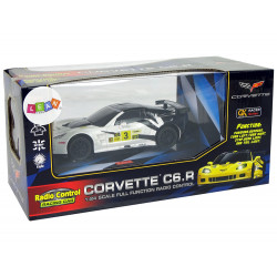Sportautó R/C 1:24 Corvette C6.R fehér 2.4 G lámpák