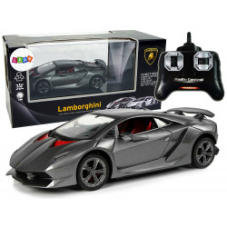 Sportautó R/C 1:24 Lamborghini Silver 2.4 G lámpák
