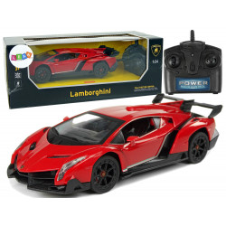 Sportautó R/C 1:24 Lamborghini Veneno Red 2.4 G lámpák