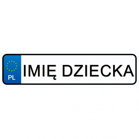 Rendszámtáblák Gyermeke nevének matricája