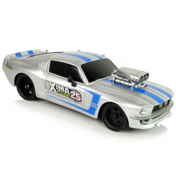 R/C Sports Car 1:16 Silver Blue Stripes Pilot