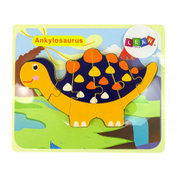 Fa kirakós dinoszauruszok Triceratops Ankylosaurus narancs