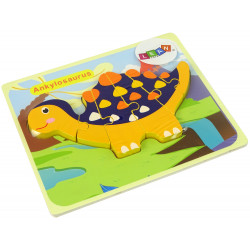 Fa kirakós dinoszauruszok Triceratops Ankylosaurus narancs