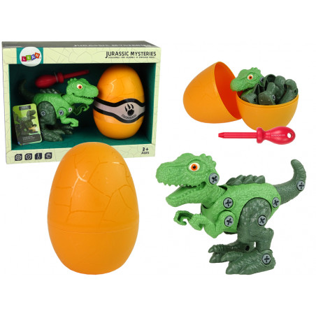 Dinosaur Tyrannosaurus Rex készlet Egg DIY csavarhúzóval, zöld