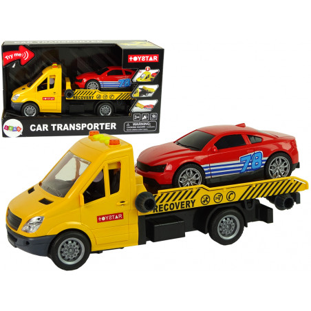 Transporter Truck Tehergépkocsi rámpa Súgó Hangok Fények