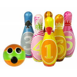 Puha bowling szett 6 részes színes számok golyó