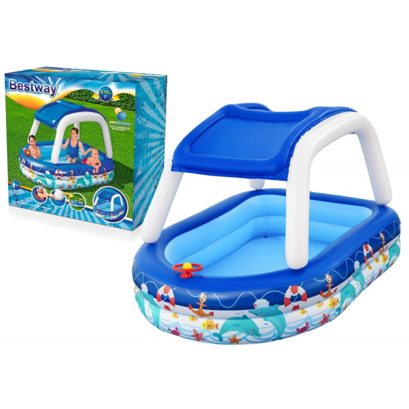 Felfújható medence tetővel 213 x 155 x 132 cm Bestway 54370