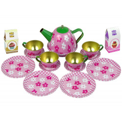 Fém Tea Service Virágtányér