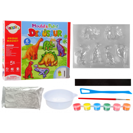 DIY festőkészlet dinoszauruszok gipsz mágnesek