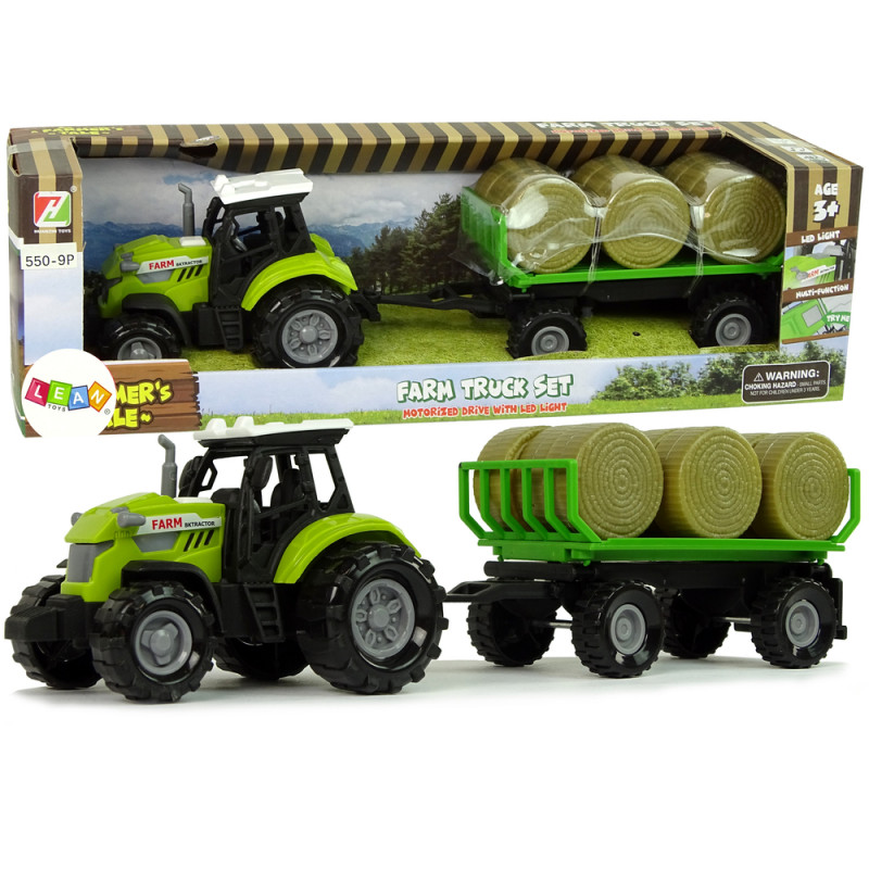 Traktor pótkocsival Bale Hay Sound Green