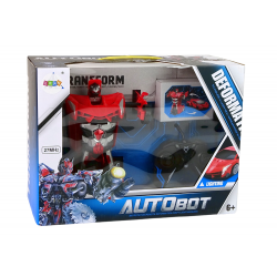 Car Robot Transformers 2in1 Pilot R/C Light Sound Drift Color Red