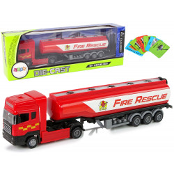Piros tűzoltó tartálykocsi 30 cm hosszú