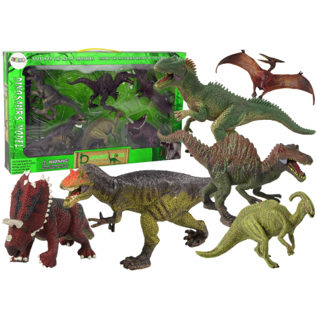 6 darabos dinoszaurusz készlet Nagy modellfigurák Őskori világ